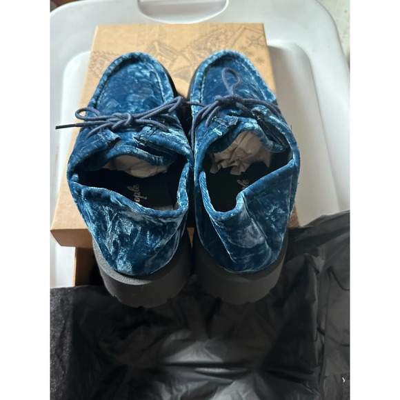 New FREE PEOPLE Convertible Velvet Loafer Oxford Disco Indigo Sz 39 - Picture 4 of 4